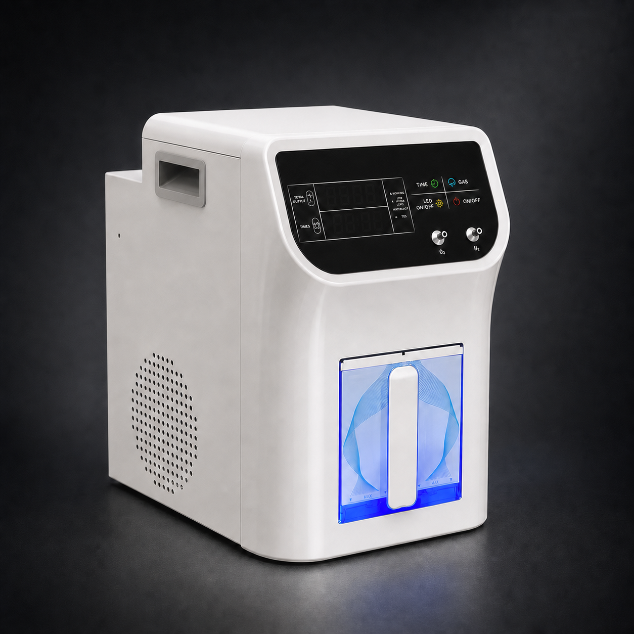 Cawolo HIM-19-3000 high-flow generator on a dark studio background