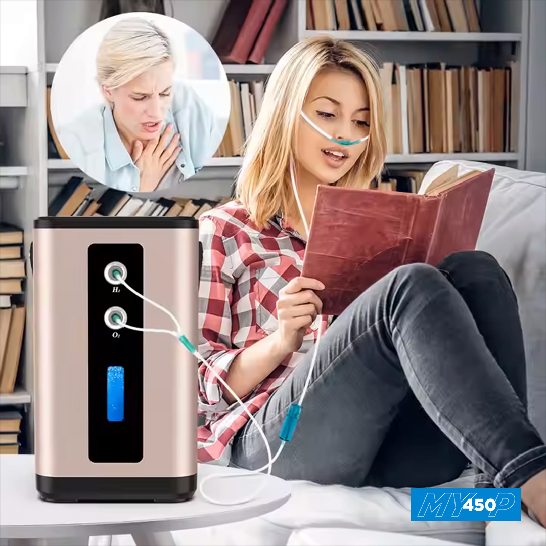 My450-P - Hydrogen Oxygen Generator Inhaler – 450ml/min – 2 Outlets - High-Purity H2 Inhalation Therapy - MyH2 Collection