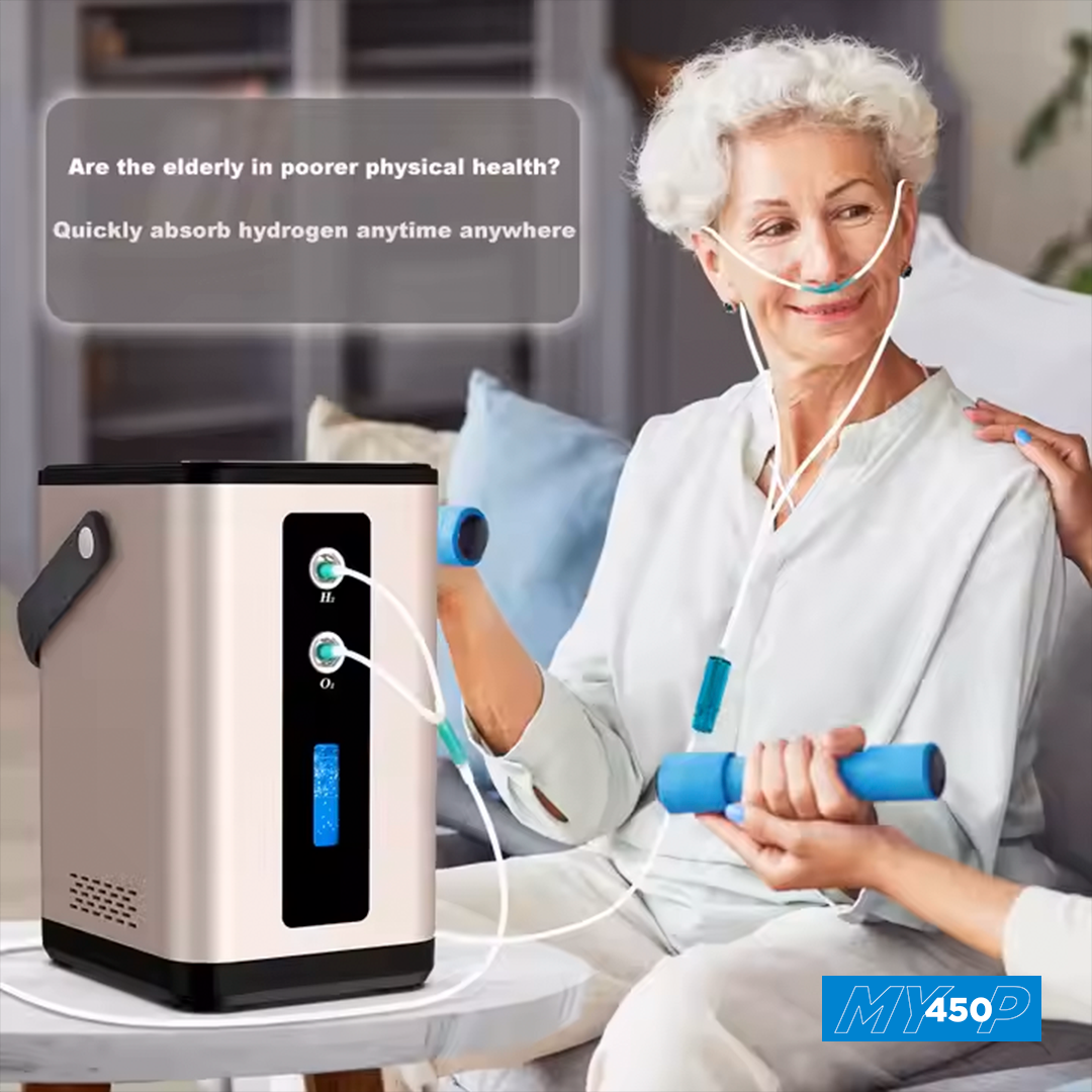 My450-P - Hydrogen Oxygen Generator Inhaler – 450ml/min – 2 Outlets - High-Purity H2 Inhalation Therapy - MyH2 Collection
