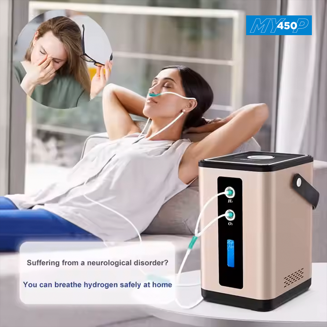 My450-P - Hydrogen Oxygen Generator Inhaler – 450ml/min – 2 Outlets - High-Purity H2 Inhalation Therapy - MyH2 Collection
