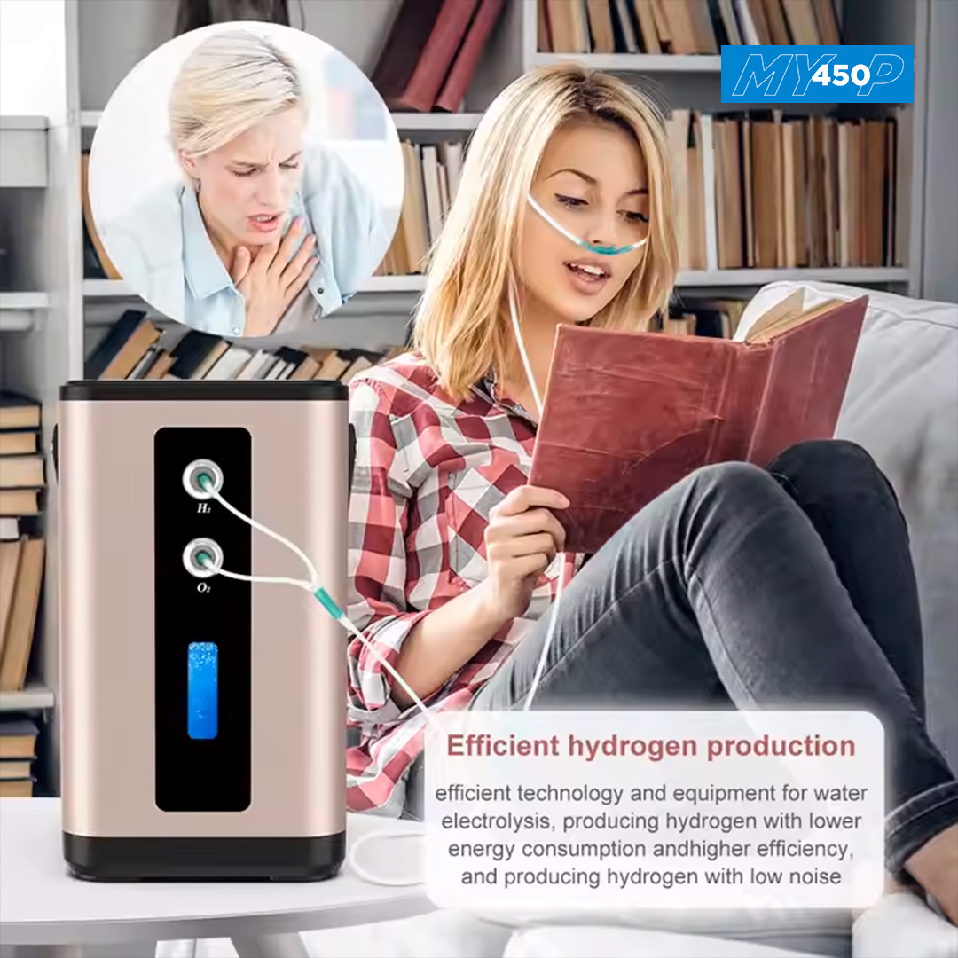 My450-P - Hydrogen Oxygen Generator Inhaler – 450ml/min – 2 Outlets - High-Purity H2 Inhalation Therapy - MyH2 Collection