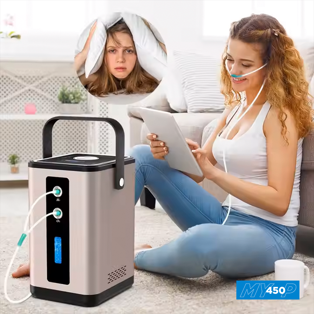 My450-P - Hydrogen Oxygen Generator Inhaler – 450ml/min – 2 Outlets - High-Purity H2 Inhalation Therapy - MyH2 Collection