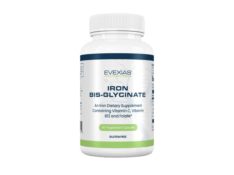Iron Bis-Glycinate – Gentle, High-Absorption Iron with Vitamin C, Folate & B12