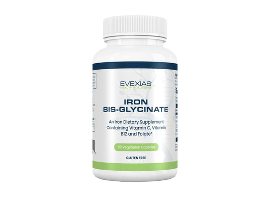 Iron Bis-Glycinate – Gentle, High-Absorption Iron with Vitamin C, Folate & B12