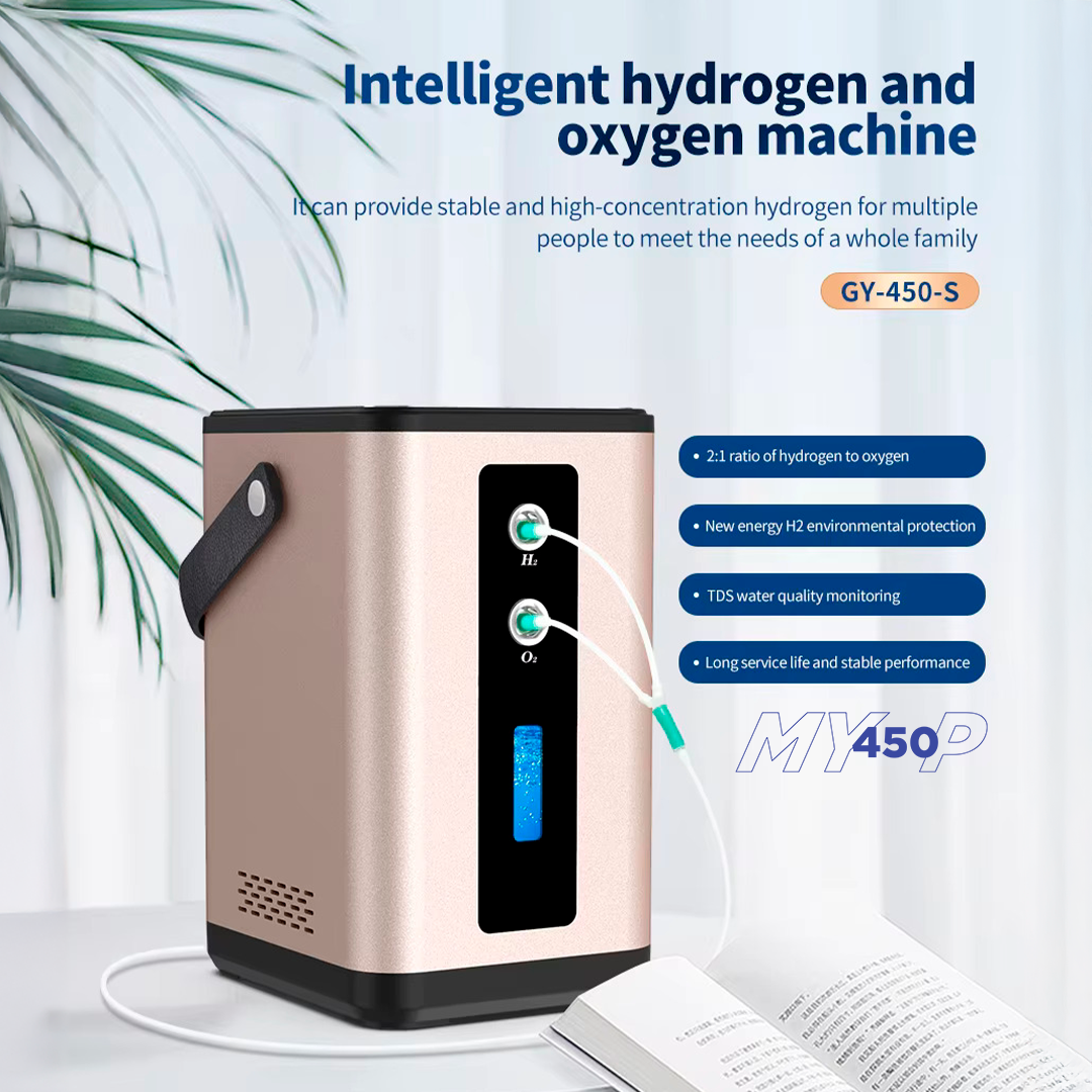 My450-P - Hydrogen Oxygen Generator Inhaler – 450ml/min – 2 Outlets - High-Purity H2 Inhalation Therapy - MyH2 Collection
