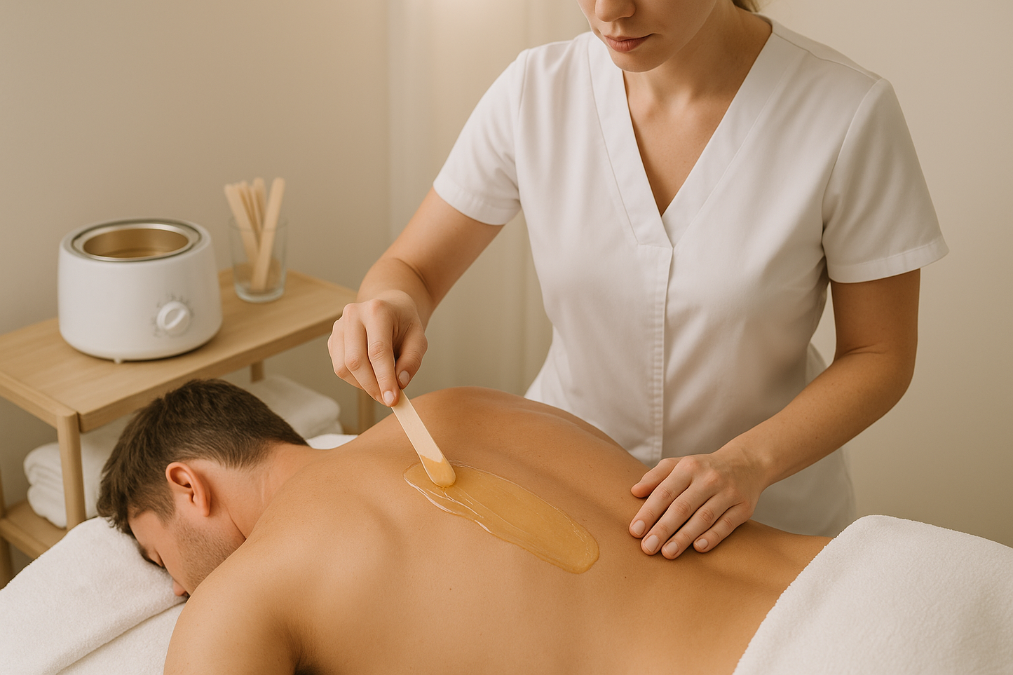 Picture must to be realistic person or something that makes the customer understand the service of Upper Body Waxing.